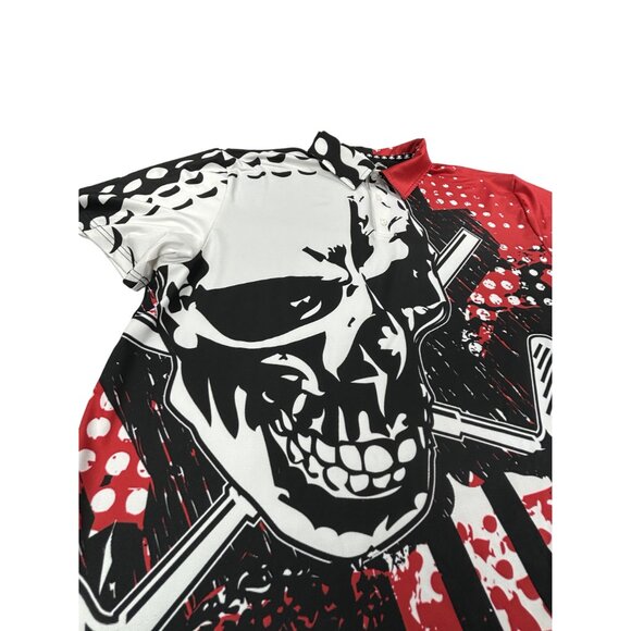 Tattoo Golf Blade Collection Polo Shirt Men's 2XL Red Skull Crossed Golf Clubs - Picture 2 of 8